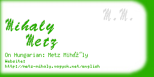 mihaly metz business card
